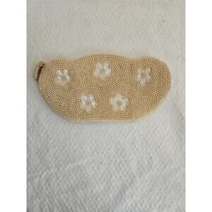 VTG 50s Dormar Ivory Seed Pearl Beaded Clutch Evening Opera Cocktail Bag Purse